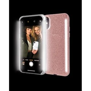LuMee Duo Glitter iPhone XS Max Case - Rose Glitter
